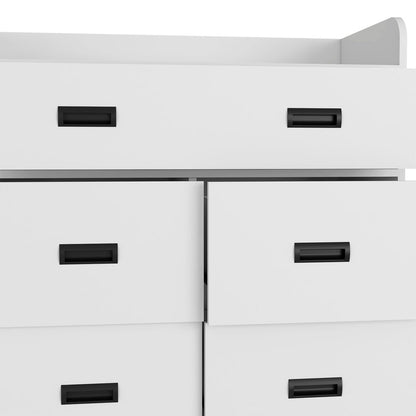 34" Dark Brown Five Drawer Dresser