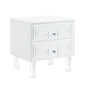 24" White And Clear Wood And Acrylic End Table With Two Drawers
