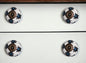 Set of Eight Black And White Ceramic And Metal Drawer Pull Knobs