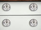 Set of Eight Black And White Ceramic And Metal Drawer Pull Knobs