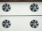 Set of Eight Blue And Gray Ceramic And Metal Drawer Pull Knobs