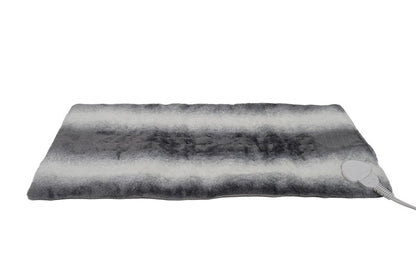 12" X 24" Gray Ombre Faux Fur Heated Plush Lap Pad