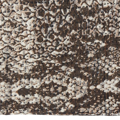 50" X 70" Brown And Ivory Cotton Quilted Kantha Throw Blanket With Embroidery