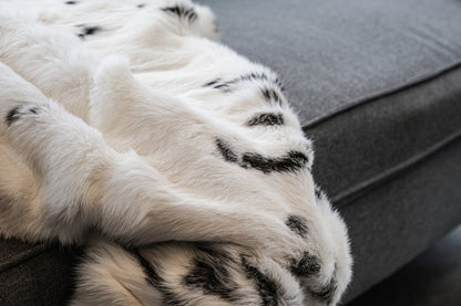 50" X 60" Black And White Rabbit Fur Plush Throw Blanket