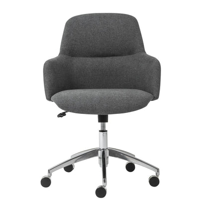 Dark Gray and Silver Aluminum and Fabric Adjustable Swivel Rolling Conference Office Chair
