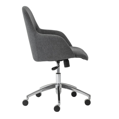 Dark Gray and Silver Aluminum and Fabric Adjustable Swivel Rolling Conference Office Chair