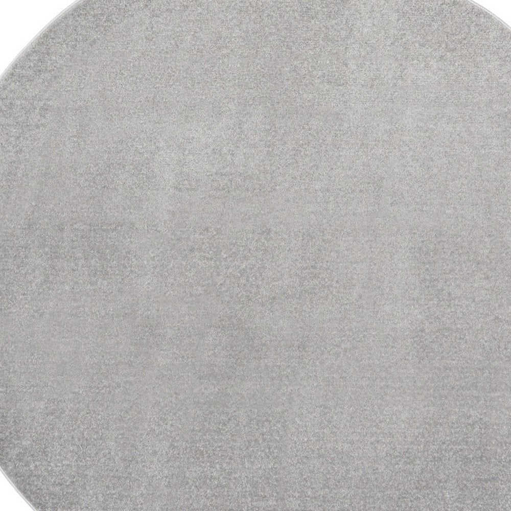 10' Gray And Silver Round Indoor Outdoor Area Rug