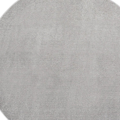 10' Gray And Silver Round Indoor Outdoor Area Rug