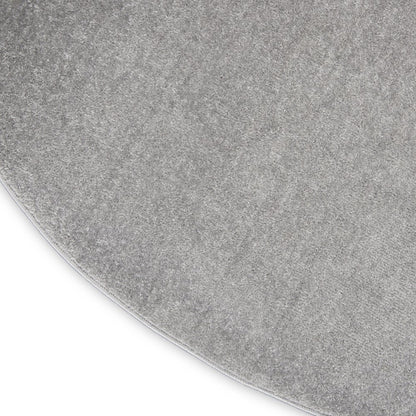 10' Gray And Silver Round Indoor Outdoor Area Rug