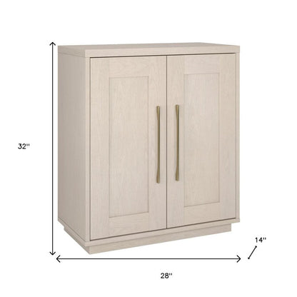 32" White Wood Accent Cabinet With Two Doors