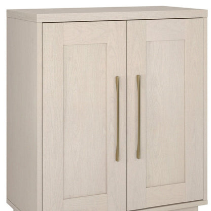 32" White Wood Accent Cabinet With Two Doors