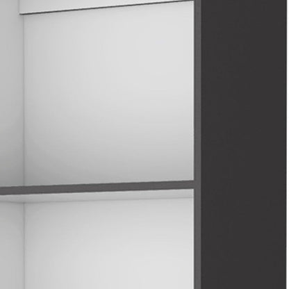 Librería de cuatro niveles de madera gris y blanca de 71"