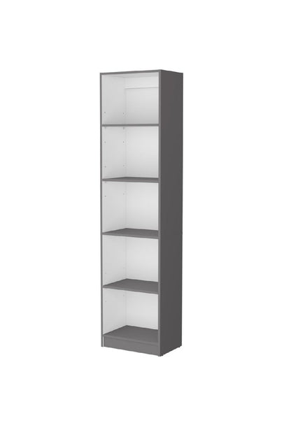 71" Gray And White Wood Five Tier Bookcase