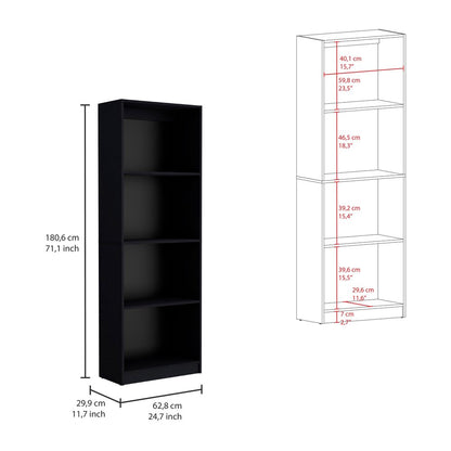 Conjunto de dos estanterías de varios niveles de madera negra