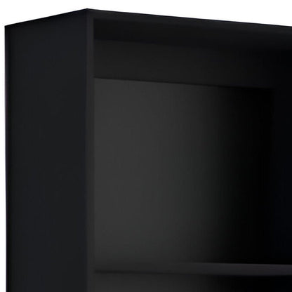 Conjunto de dos estanterías de varios niveles de madera negra
