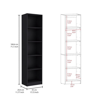 Conjunto de dos estanterías de varios niveles de madera negra