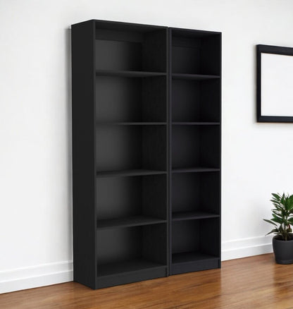 Librería negra de cinco niveles de 71"