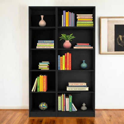Librería negra de cinco niveles de 71"