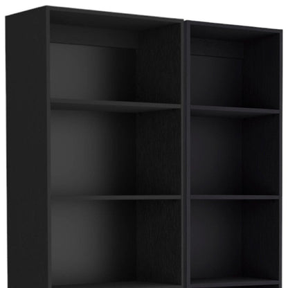 Librería negra de cinco niveles de 71"
