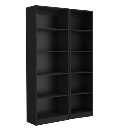 Librería negra de cinco niveles de 71"
