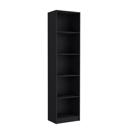 Librería negra de cinco niveles de 71"