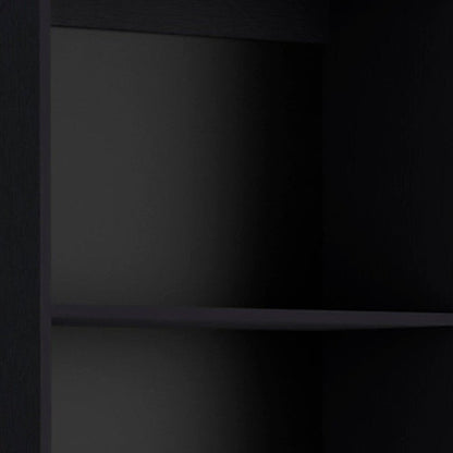 Librería negra de cinco niveles de 71" con dos puertas