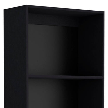 Librería negra de cinco niveles de 71" con dos puertas