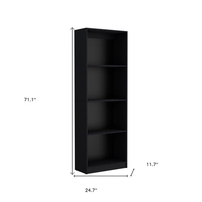 Librería negra de cinco niveles de 71" con dos puertas