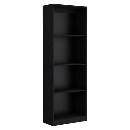 Librería negra de cinco niveles de 71" con dos puertas