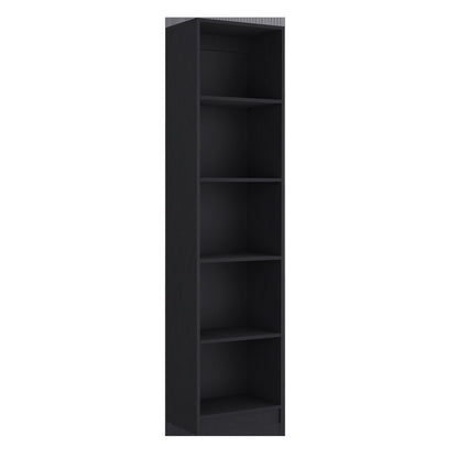 Librería negra de cinco niveles de 71" con dos puertas