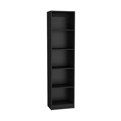 Librería negra de cinco niveles de 71"