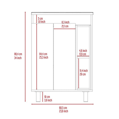 Set Of Two White Wood Freestanding Bathroom Vanity With Sink