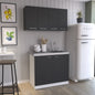 47" Black and White Wall mounted Accent Cabinet With Five Shelves