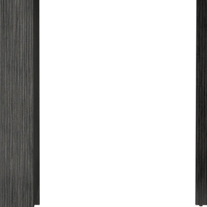 36" White and Gray Marble and Wood Kitchen Island With Storage