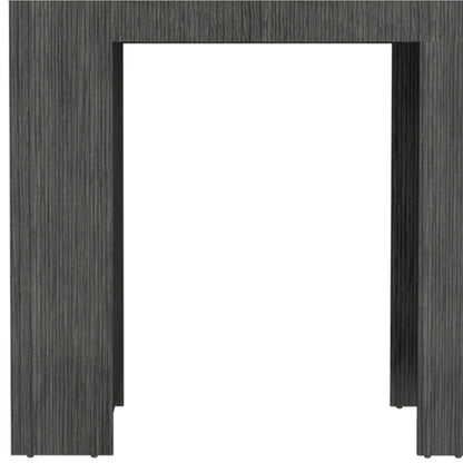 36" White and Gray Marble and Wood Kitchen Island With Storage