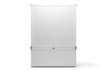 65" White Solid Wood Frame Dining Hutch With Fourteen Shelves