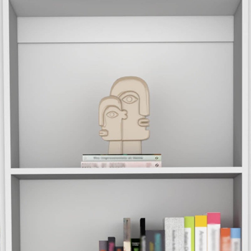 Conjunto de tres librerías modulares de madera blanca de diez niveles con cuatro puertas