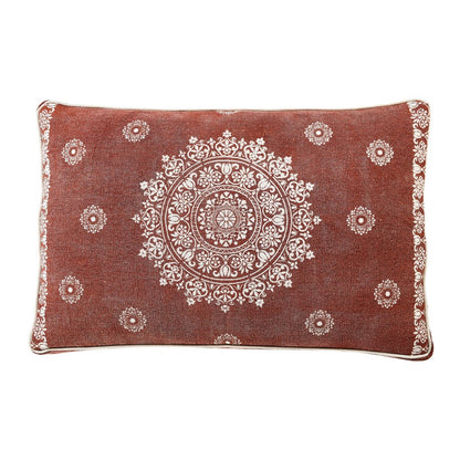 24" X 36" Stonewashed Red Medallion Pillow Style Pet Bed With Removable Cover