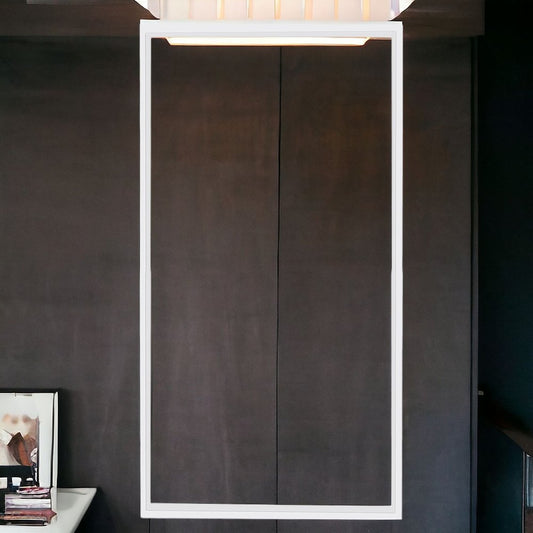 Rectangle Two Light Metal LED Dimmable Semi-Flush Ceiling Light