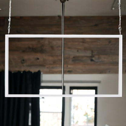 Rectangle Four Light Metal LED Dimmable Semi-Flush Ceiling Light