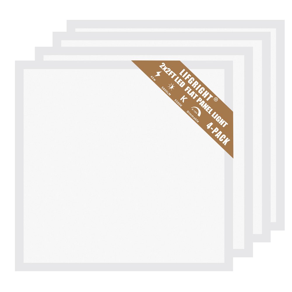 Square Square Four Light Metal LED Dimmable Semi-Flush Ceiling Light