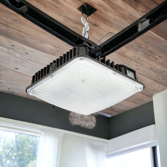 Square Square Two Light Metal LED Ceiling Light