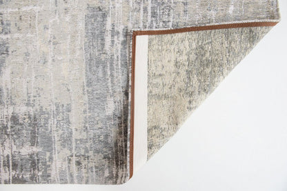 9' X 13' Gray and White Abstract Non Skid Area Rug