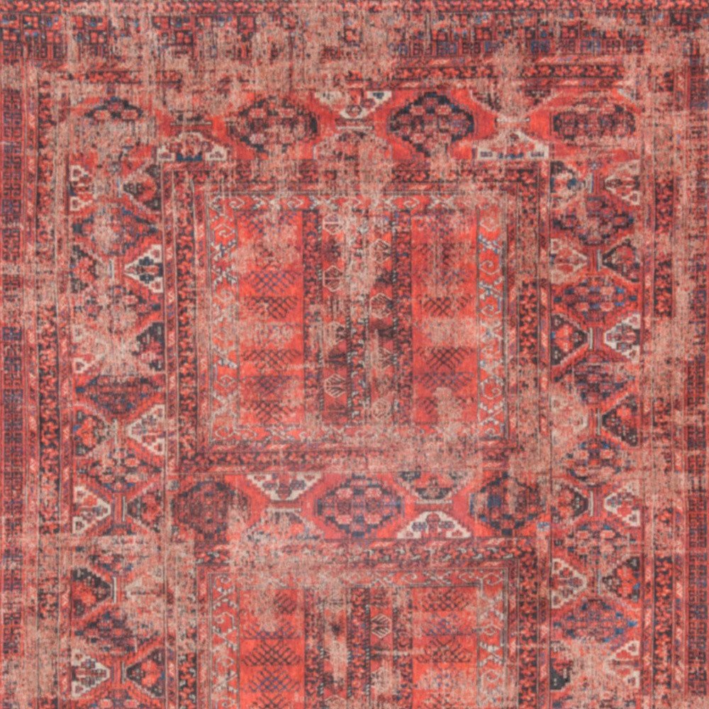 9' X 13' Red Oriental Non Skid Area Rug