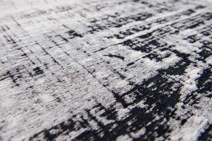 9' X 13' Black and White Abstract Non Skid Area Rug