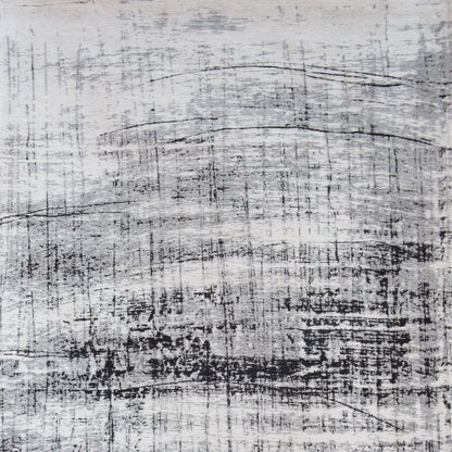 9' X 13' Black and White Abstract Non Skid Area Rug