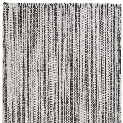 19" Set of Four Black And White Striped Cotton Placemats