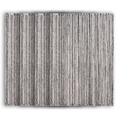 19" Set of Four Black And White Striped Cotton Placemats