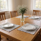 19" Set of Four Black And White Striped Cotton Placemats
