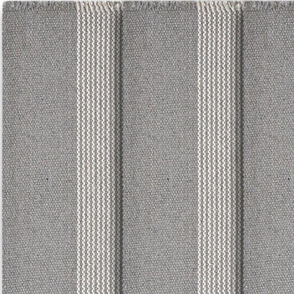 19" Set of Four Gray And White Striped Cotton Placemats